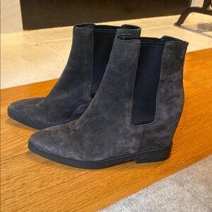 Ash Dark Grey Suede Booties